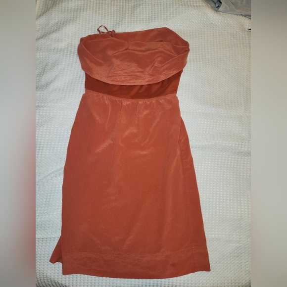 Orange Madewell Silk Dress Size 4 - Picture 9 of 12